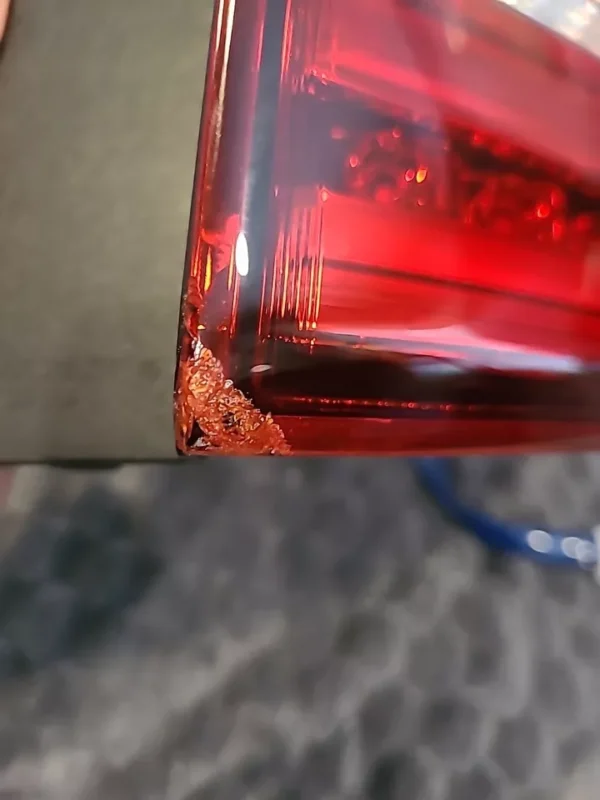 A red light that is on the ground