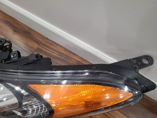 A close up of the side light on a motorcycle