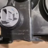 A close up of the camera 's lens and its reflection.